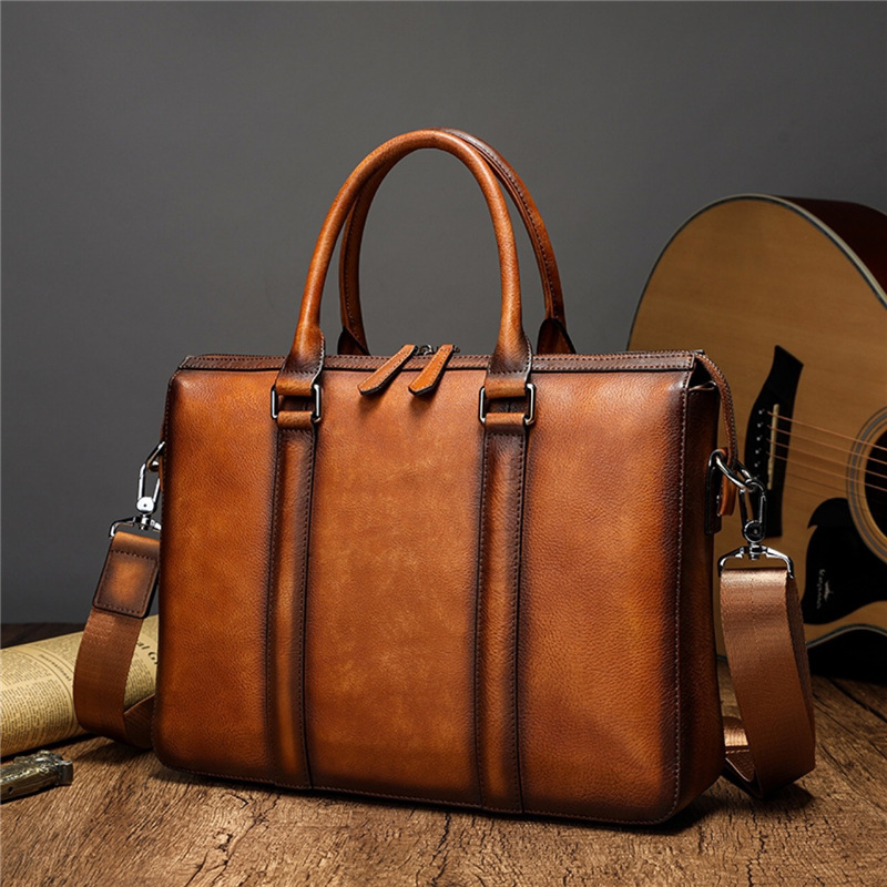 Leather Briefcase - Деловой портфель YETTIES из натуральной кожи