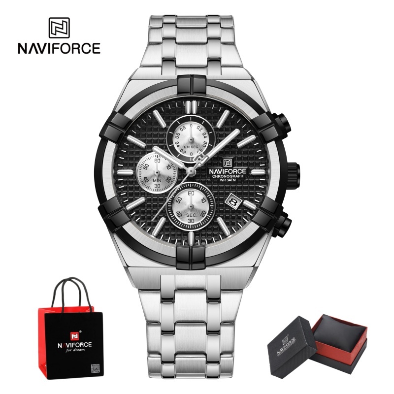 Luxury Watch Men - NAVIFORCE – мужские кварцевые часы-хронограф, водонепроницаемые,